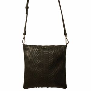 Tokyo Cross-Body, Matte Black Snakeskin